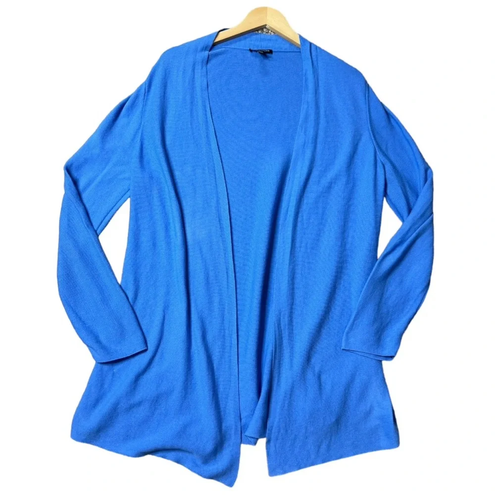 Eileen Fisher The Organic Difference Horizon Blue Open Front Shaped Cardigan S